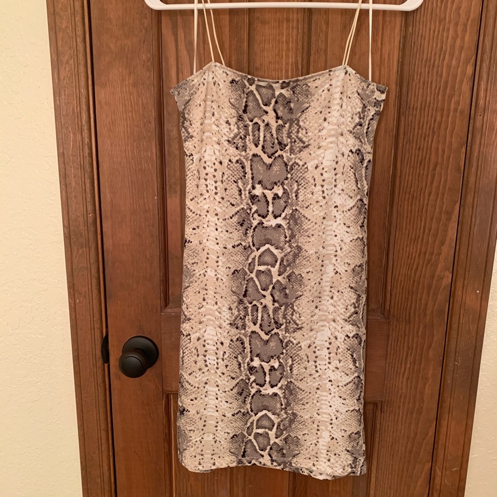 Snakeskin Print Mini Dress
